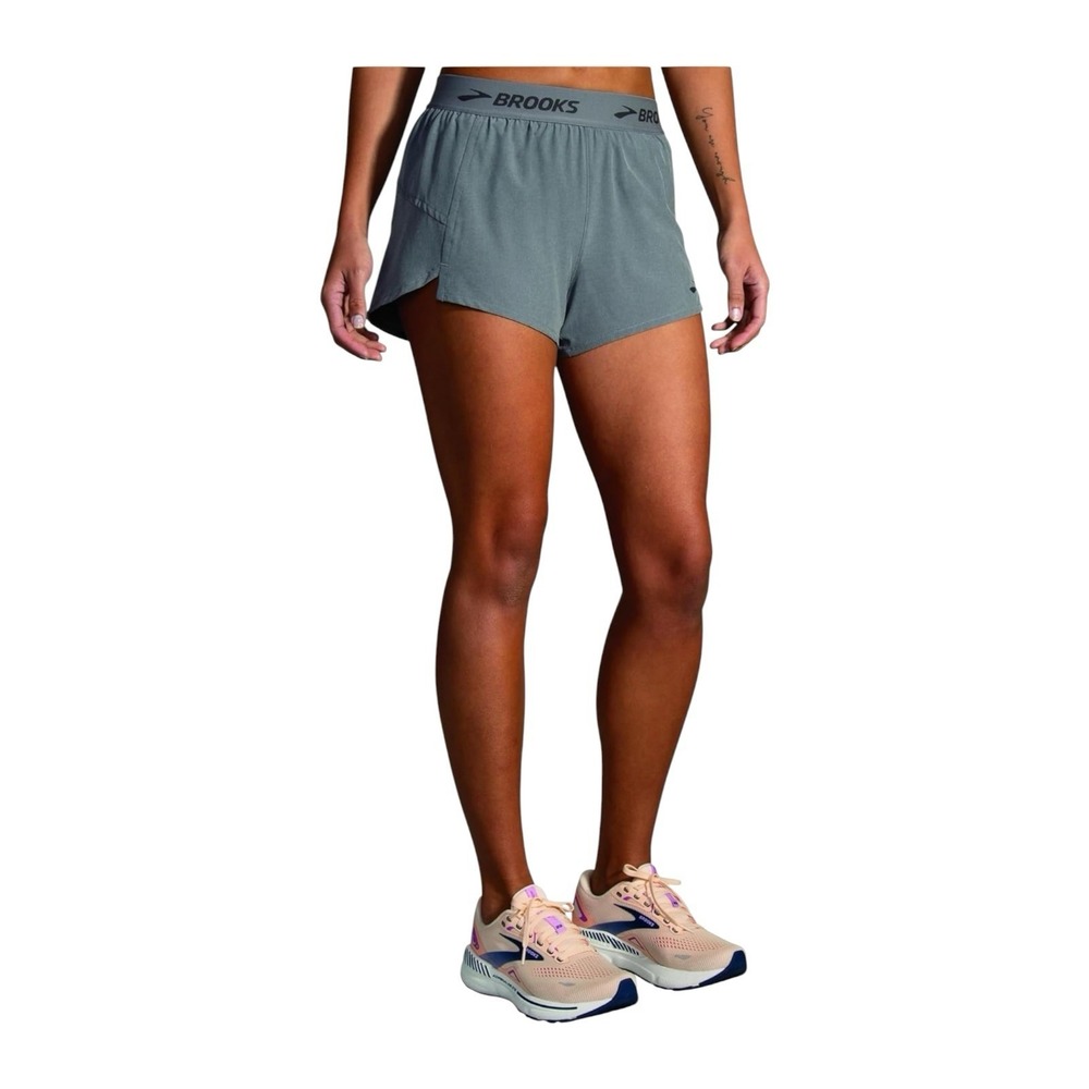 Brooks Women's Chaser 3 Inch Running Shorts Heather Charcoal Size L NWT